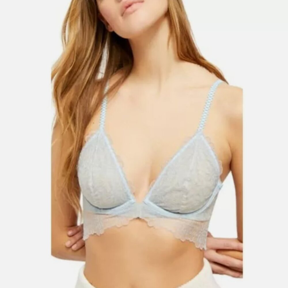 Free People Lucia Underwire Bra Blue Hydrangea 34A